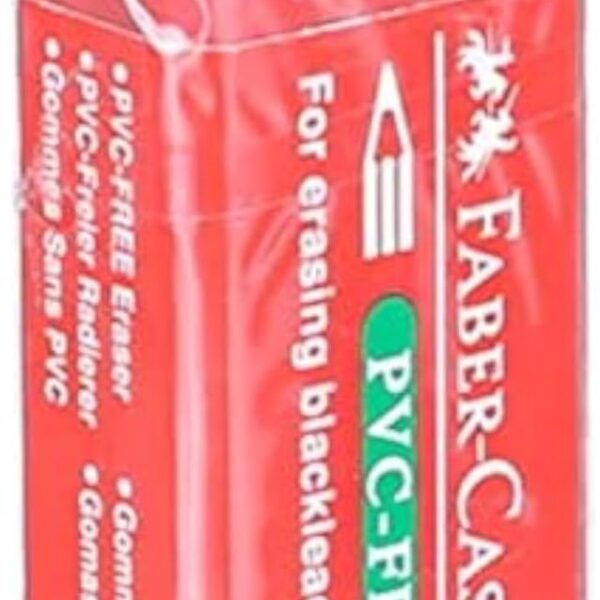 Faber-castell pvc-free eraser with high quality performance for school and office - red