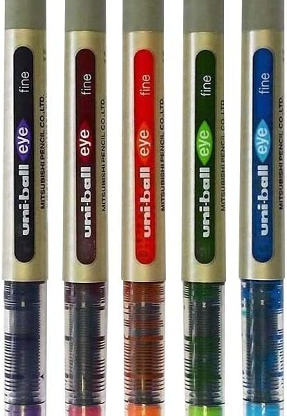Uni-Ball EYE UB-157 Fine Liquid Ink Rollerball Pen - Tropical Set - Pack of 5